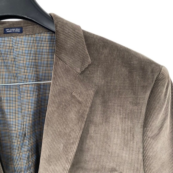 Saddlebred Blazer Sport Coat 44R Men's Gray Corduroy Two Button Classic Cotton - Picture 2 of 7